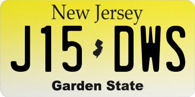 NJ license plate J15DWS