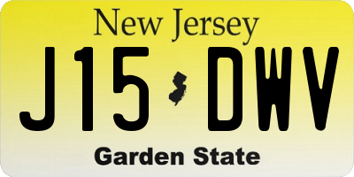 NJ license plate J15DWV