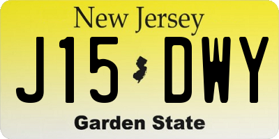 NJ license plate J15DWY