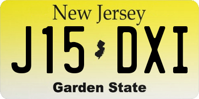 NJ license plate J15DXI