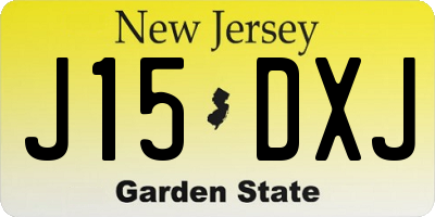 NJ license plate J15DXJ