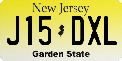 NJ license plate J15DXL