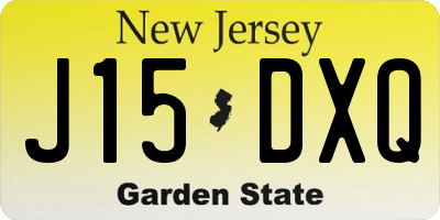 NJ license plate J15DXQ