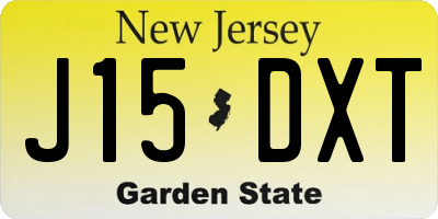 NJ license plate J15DXT