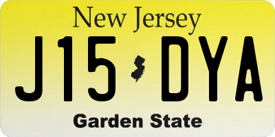 NJ license plate J15DYA