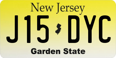 NJ license plate J15DYC