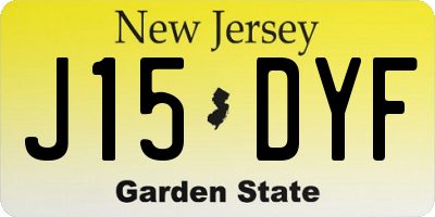 NJ license plate J15DYF