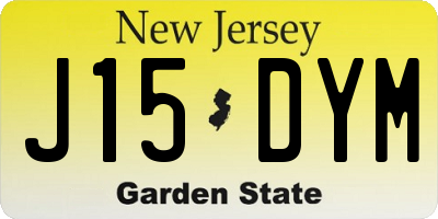 NJ license plate J15DYM