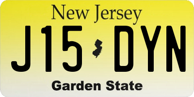 NJ license plate J15DYN