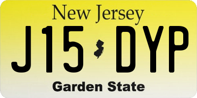 NJ license plate J15DYP