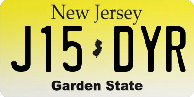 NJ license plate J15DYR