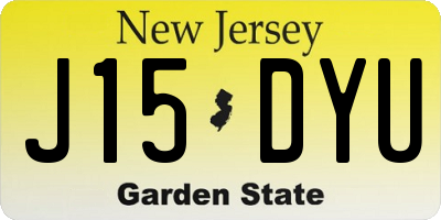 NJ license plate J15DYU
