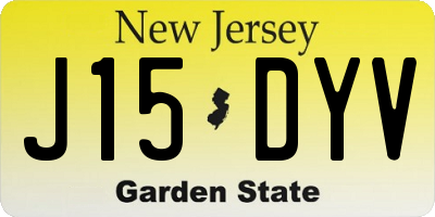 NJ license plate J15DYV