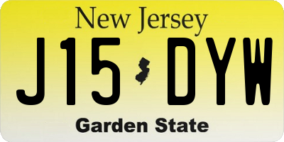 NJ license plate J15DYW