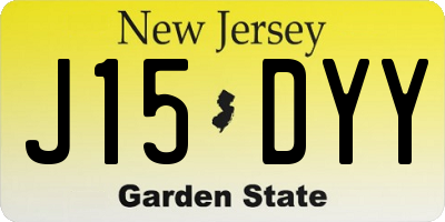 NJ license plate J15DYY