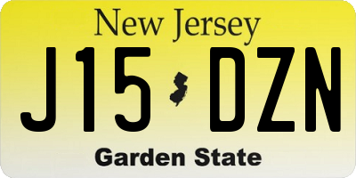NJ license plate J15DZN