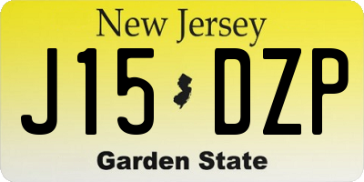 NJ license plate J15DZP