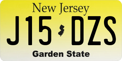 NJ license plate J15DZS