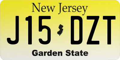 NJ license plate J15DZT