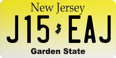 NJ license plate J15EAJ