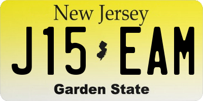 NJ license plate J15EAM