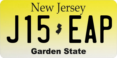 NJ license plate J15EAP