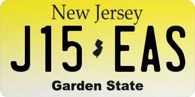 NJ license plate J15EAS
