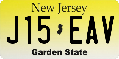 NJ license plate J15EAV