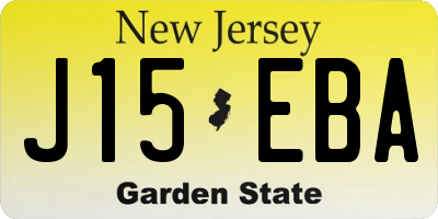 NJ license plate J15EBA