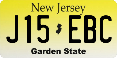 NJ license plate J15EBC