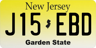 NJ license plate J15EBD