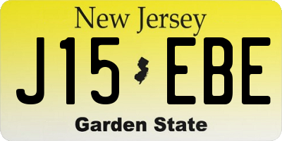 NJ license plate J15EBE