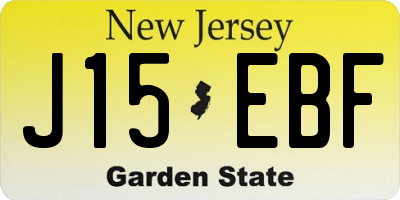 NJ license plate J15EBF