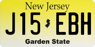 NJ license plate J15EBH