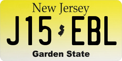 NJ license plate J15EBL