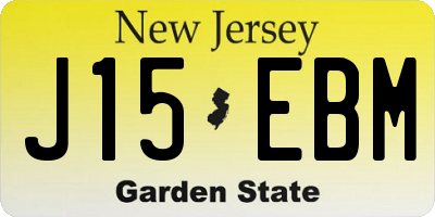 NJ license plate J15EBM