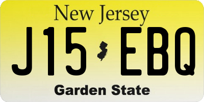 NJ license plate J15EBQ