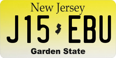 NJ license plate J15EBU