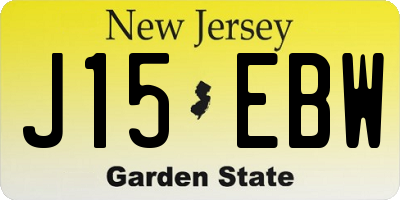 NJ license plate J15EBW