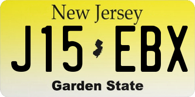 NJ license plate J15EBX
