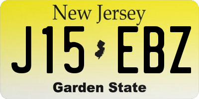 NJ license plate J15EBZ