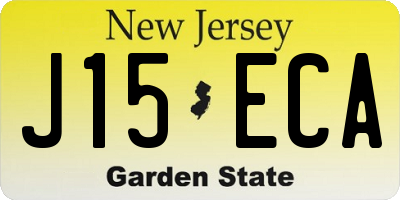 NJ license plate J15ECA