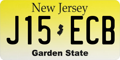 NJ license plate J15ECB