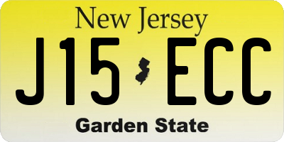 NJ license plate J15ECC