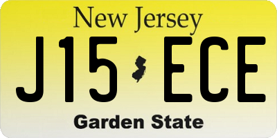 NJ license plate J15ECE