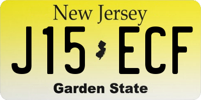 NJ license plate J15ECF