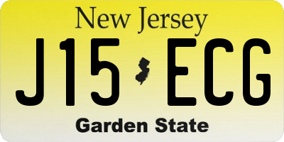 NJ license plate J15ECG