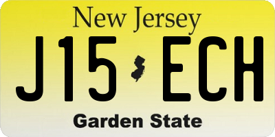 NJ license plate J15ECH