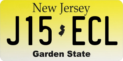 NJ license plate J15ECL