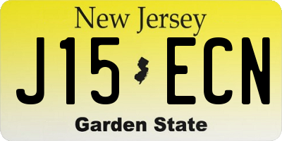 NJ license plate J15ECN